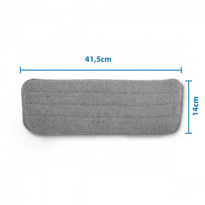 Set 3 rezerve din microfibra pentru mop plat dreptunghiular cu prindere tip scai, 41.5 x 14 cm, Esperanza 96491, pentru curatenie, reutilizabile [2]