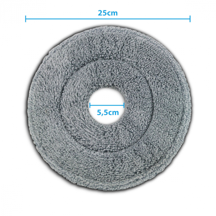 Set 3 rezerve din microfibra pentru mop plat rotund cu prindere tip scai, 25 x 25 cm, Esperanza 96489, pentru curatenie, reutilizabile [2]