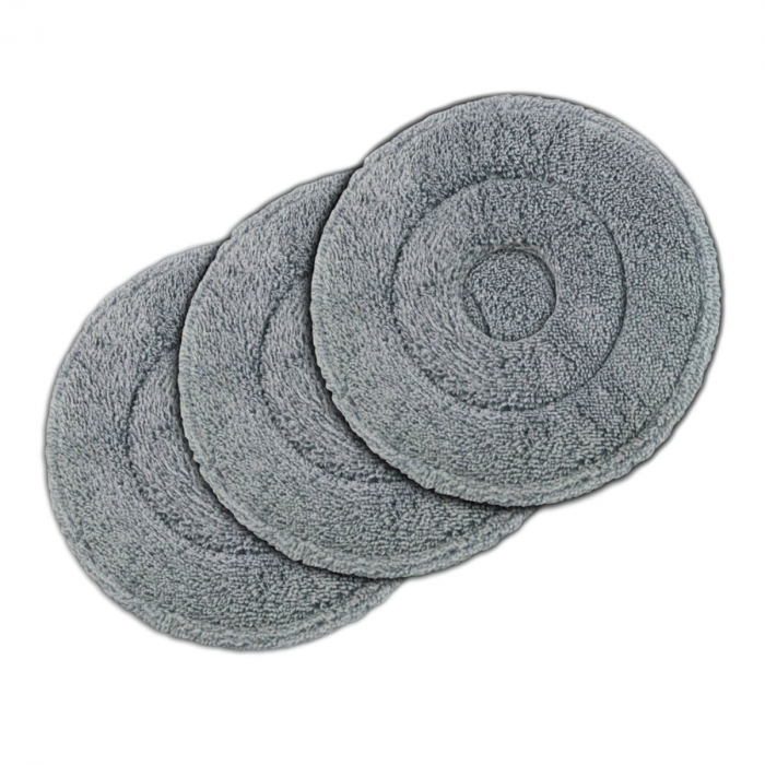 Set 3 rezerve din microfibra pentru mop plat rotund cu prindere tip scai, 25 x 25 cm, Esperanza 96489, pentru curatenie, reutilizabile [4]