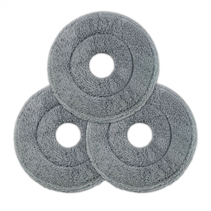 Set 3 rezerve din microfibra pentru mop plat rotund cu prindere tip scai, 25 x 25 cm, Esperanza 96489, pentru curatenie, reutilizabile [1]