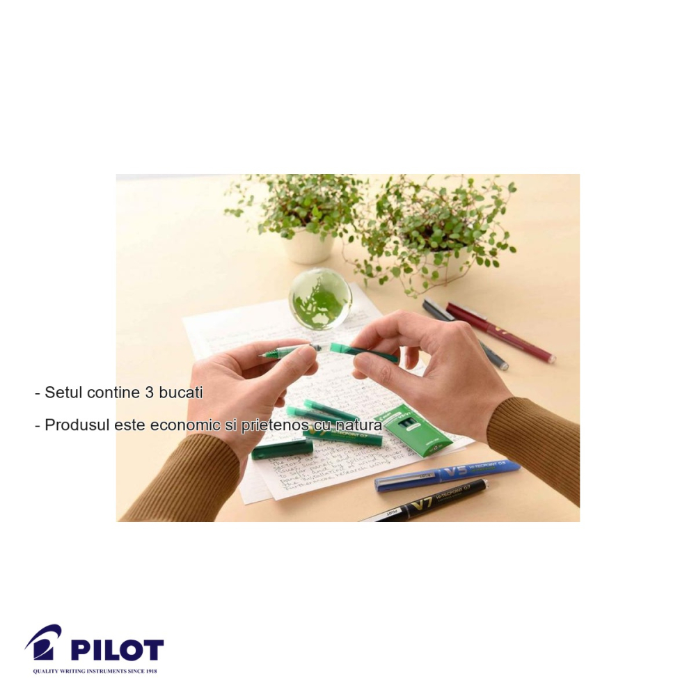 Set 3 rezerve roller Pilot Hi-Tecpoint V5/V7, cerneala lichida rosie, reincarcare economica [2]