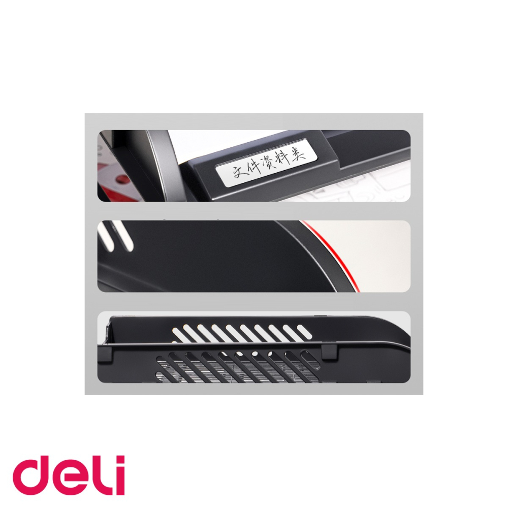 Set 3 tavite suprapozabile Deli, cu distantier, material PP rezistent, pentru organizare documente birou [5]