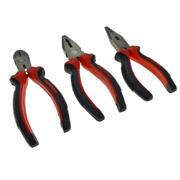 Set 3 unelte Flores FS-10041, patent, sfic taietor si cleste naslung, 160 mm, cu manere izolate [2]