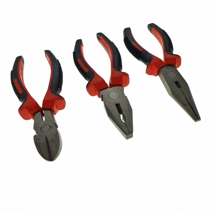 Set 3 unelte Flores FS-10041, patent, sfic taietor si cleste naslung, 160 mm, cu manere izolate [3]