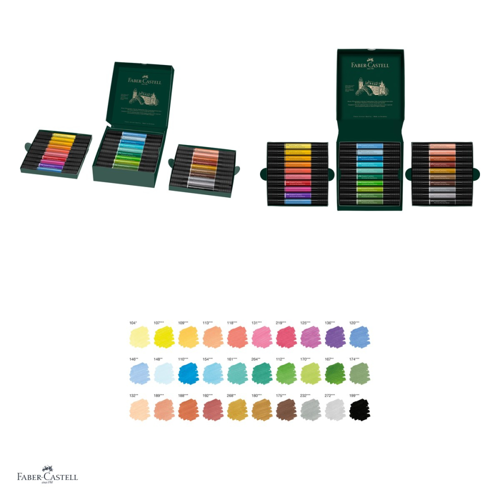 Set 30 markere cu tus Faber-Castell Pitt Artist Pen Dual Marker, cutie de carton [4]