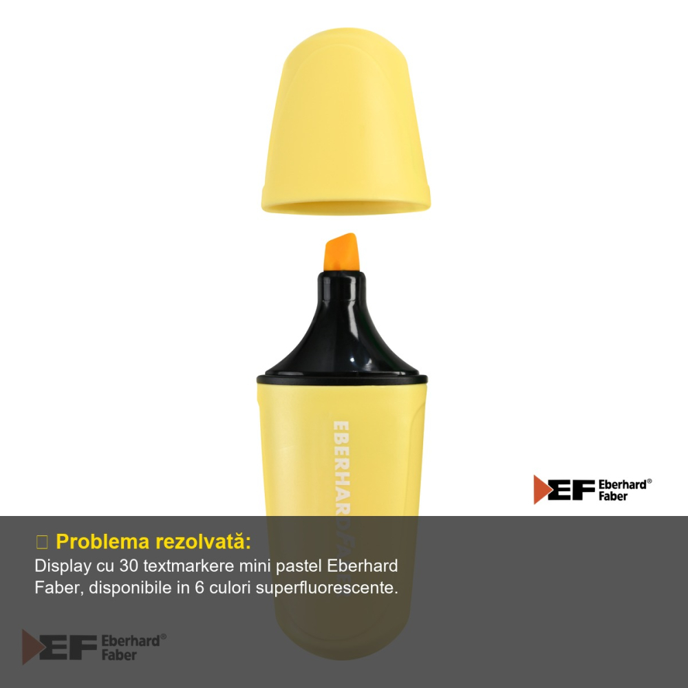 Set 30 textmarkere mini pastel Eberhard Faber, culori superfluorescente, pentru scola si birou [4]