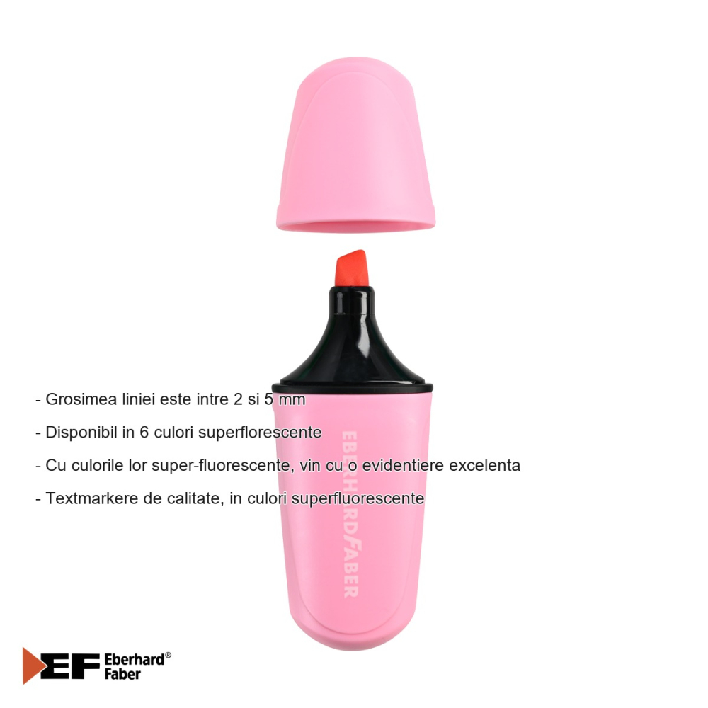 Set 30 textmarkere mini pastel Eberhard Faber, culori superfluorescente, pentru scola si birou [2]