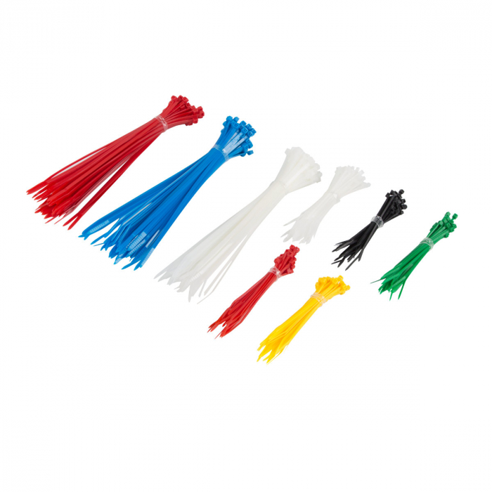 Set 300 coliere din plastic, Lanberg 41451, pentru prinderea cablurilor, 6 culori, 2.5mm X 100mm si 3.5mm X 200mm [2]