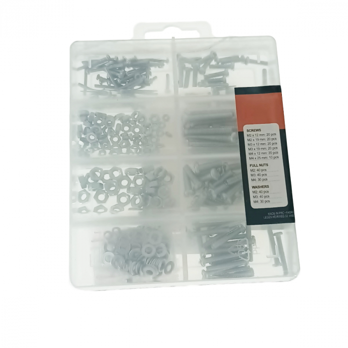 Set 330 suruburi, piulite si saibe, K-SC1 30447, din otel galvanizat, in organizator cu capac snap-on [3]