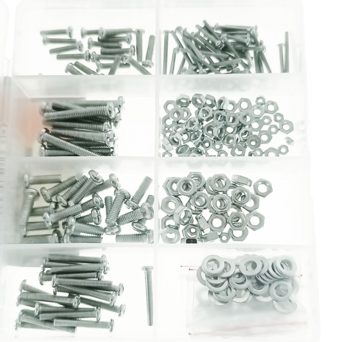 Set 330 suruburi, piulite si saibe, K-SC1 30447, din otel galvanizat, in organizator cu capac snap-on [2]
