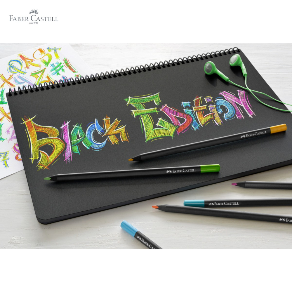 Set 36 creioane colorate Faber-Castell Black Edition, mina foarte moale, pentru desen artistic si suprafete inchise [5]