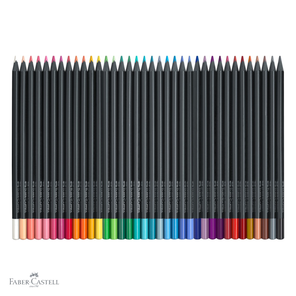 Set 36 creioane colorate Faber-Castell Black Edition, mina foarte moale, pentru desen artistic si suprafete inchise [4]