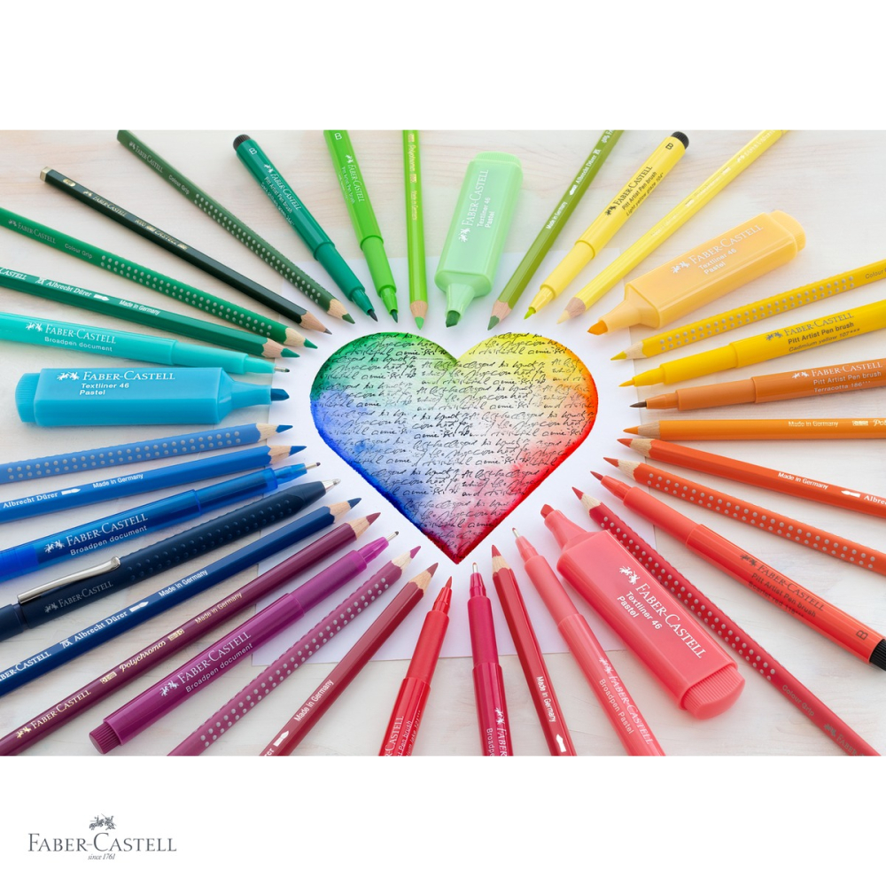 Set 36 creioane colorate Faber-Castell Grip 2001, forma triunghiulara ergonomica, solubile in apa, pentru copii si adolescenti [4]