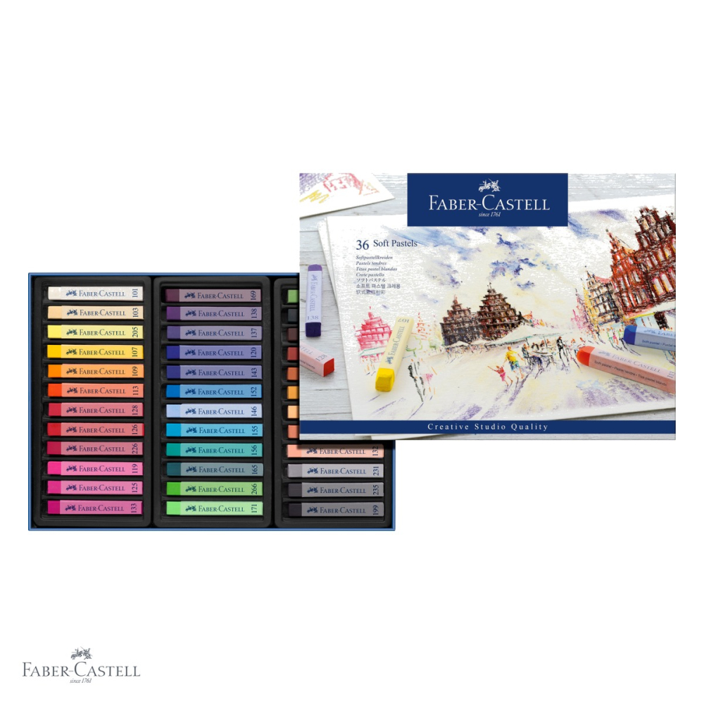 Set 36 creioane pastel soft Faber-Castell, culori vibrante, pentru desen artistic pe hartie [4]