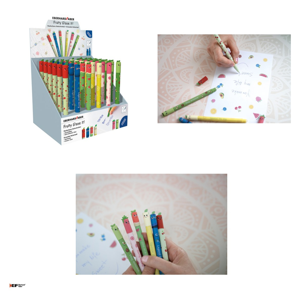 Set 36 pixuri cu gel Eberhard Faber Fruity Erase it!, 0,7 mm, albastru, se pot sterge [4]