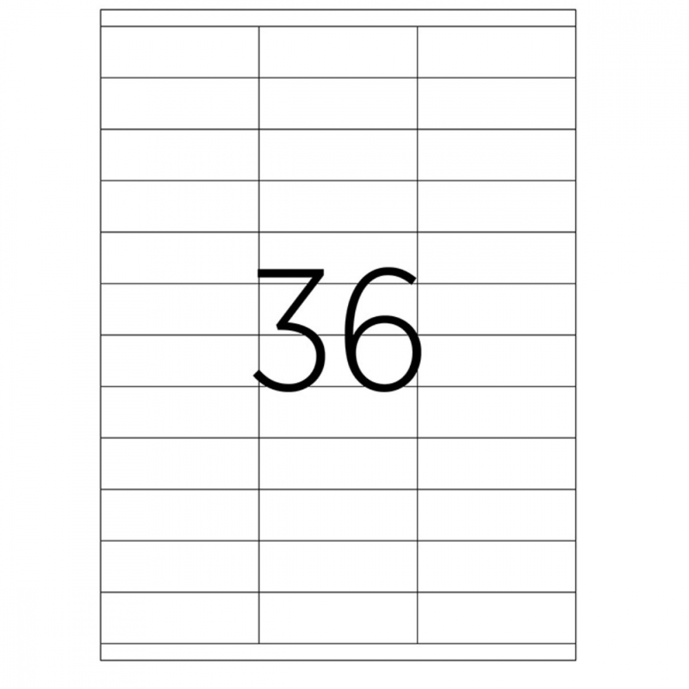 Set 3600 etichete autoadezive A4, 100 coli, 36 etichete/coala, 70x23 mm, albe, colturi drepte, pentru imprimante laser si inkjet, Tanex TW-2433 [2]