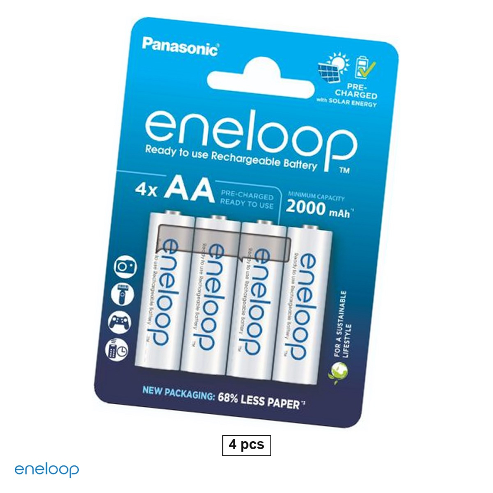 Set 4 acumulatori Ni-MH AA HR6 Eneloop BK-3MCDE, 2000 mAh, 1.2 V, preincarcati, 14.5 x 50.5 mm, pana la 2100 cicluri, in blister [1]