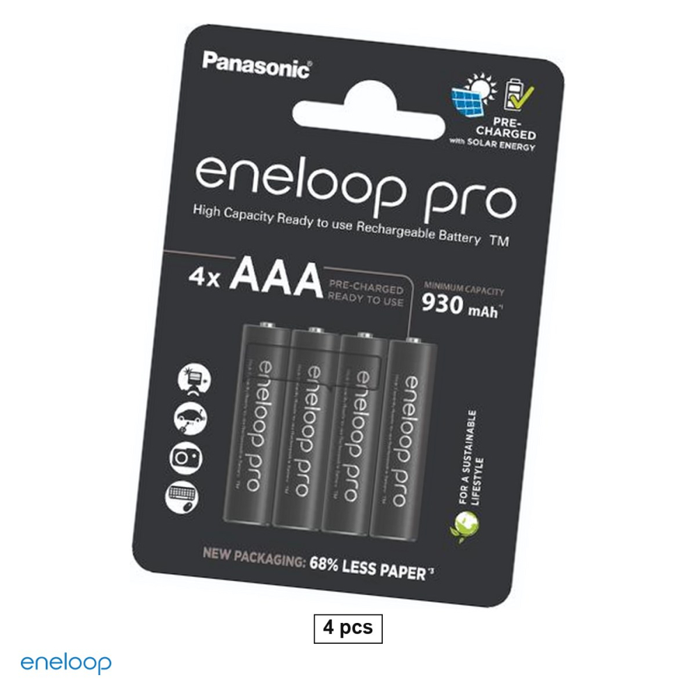 Set 4 acumulatori Ni-MH AAA HR03 Eneloop pro BK-4HCDE, 930 mAh, 1.2 V, preincarcati, 10.5 x 44.5 mm, pana la 500 cicluri, in blister [1]