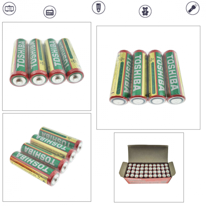 Set 4 baterii AA, Toshiba Heavy Duty, R6, 1.5V, ambalate in folie [4]