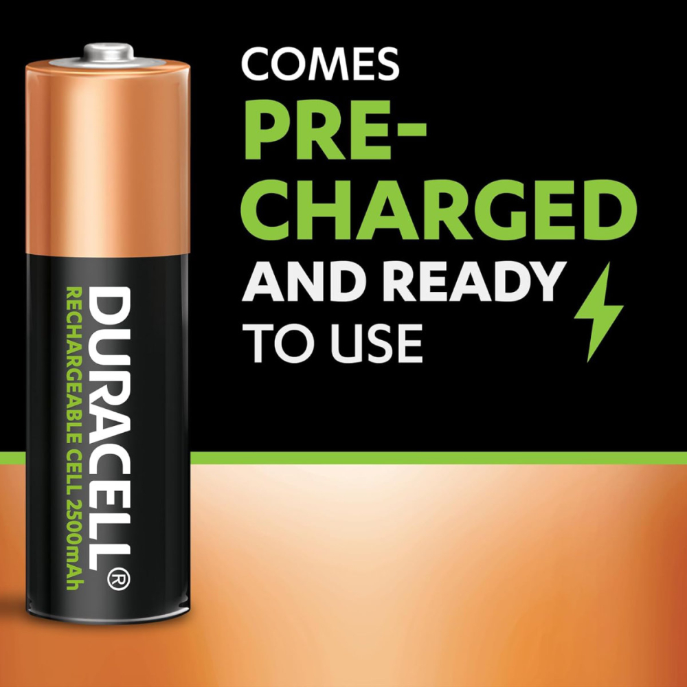 Set 4 Baterii Acumulatori Duracell AA Reincarcabile, 2500 mAh, Cu Durata Lunga de Viata, Pentru Dispozitive Casnice si Electronice, Preincarcate [3]