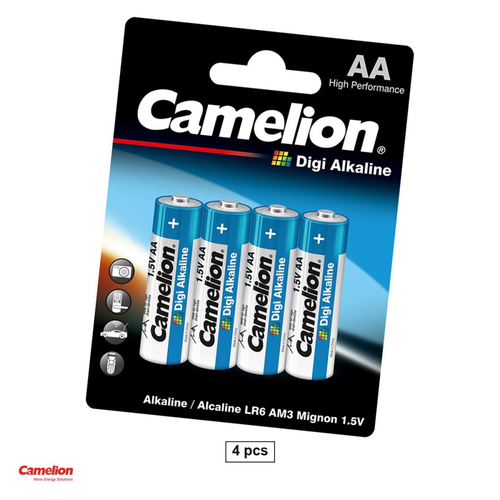 Set 4 baterii alcaline AA LR6 Camelion Digi Alkaline, 1.5 V, 14.5 x 50.5 mm, in blister [1]