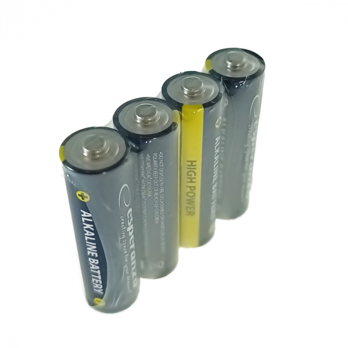 Set 4 baterii alcaline AA R6, Esperanza High Power 95982, 1.5V [4]