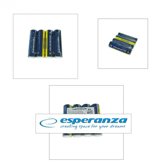 Set 4 baterii alcaline AA R6, Esperanza High Power 95982, 1.5V [3]
