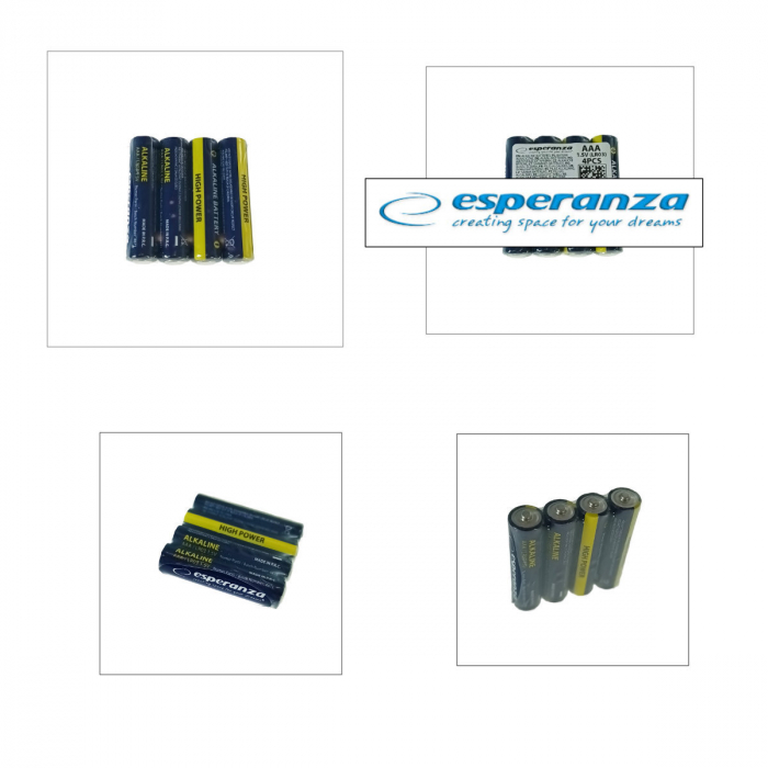 Set 4 baterii alcaline AAA R3, Esperanza High Power 95983, 1.5V [3]