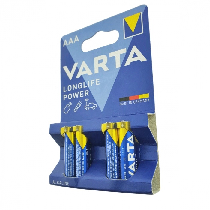 Baterii alcaline Longlife Power AAA R3, 4 buc Varta [2]