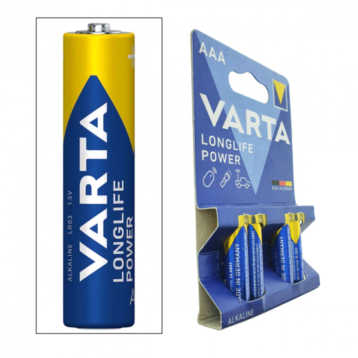 Baterii alcaline Longlife Power AAA R3, 4 buc Varta [3]