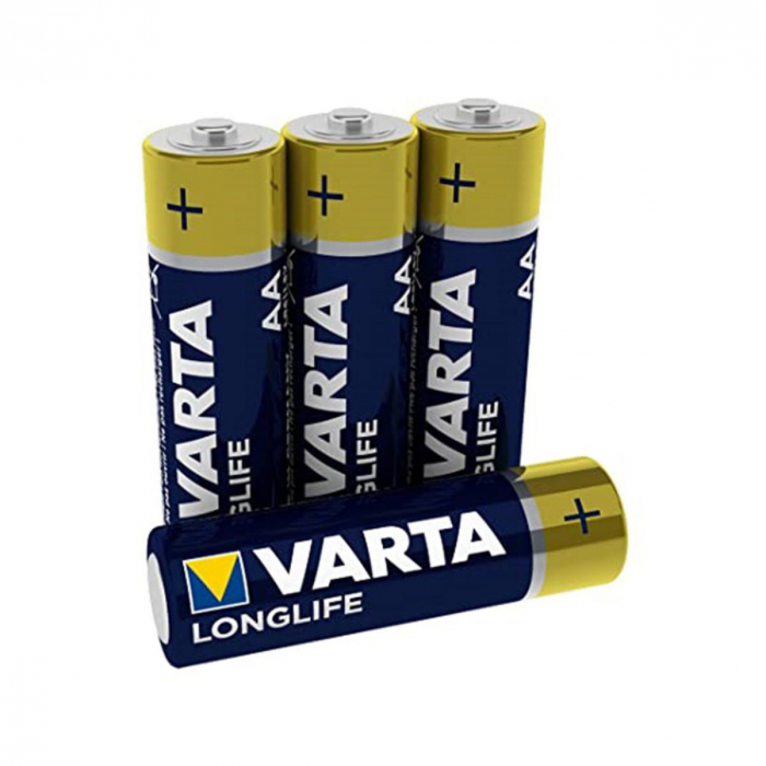 Set 4 baterii alcaline LR06, Varta Longlife AA, 1.5V, in blister [3]