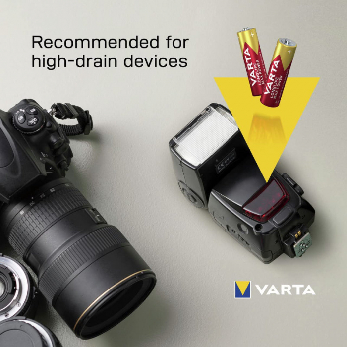 Set 4 baterii alcaline LR06, Varta Longlife Max Power AA, 1.5V, in blister [7]