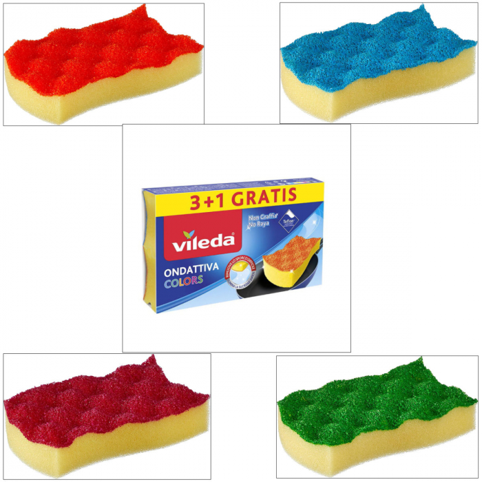 Set 4 bureti abrazivi Vileda Ondattiva Colors 20804 [3]