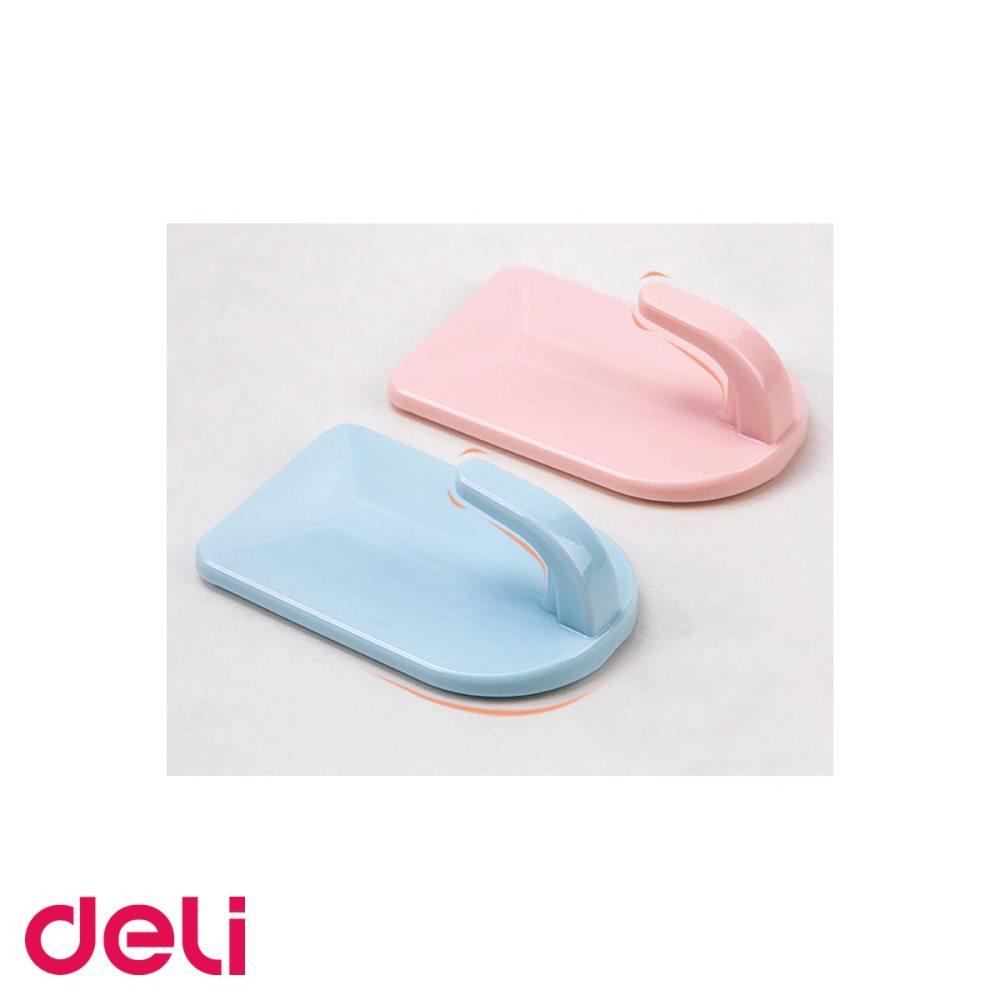 Set 4 carlige adezive Deli, capacitate 1.5 kg, colorate, pentru organizare usoara acasa si la birou [5]