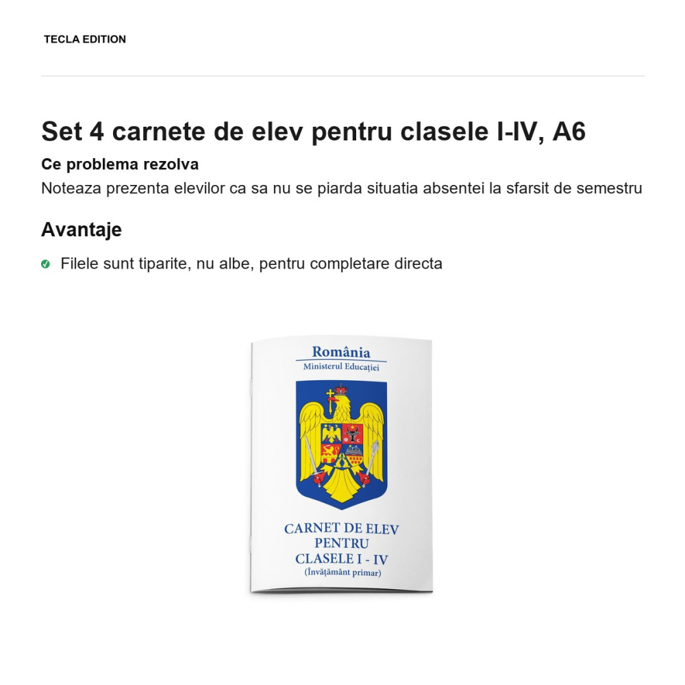 Set 4 carnete de elev pentru clasele I-IV, A6 [2]