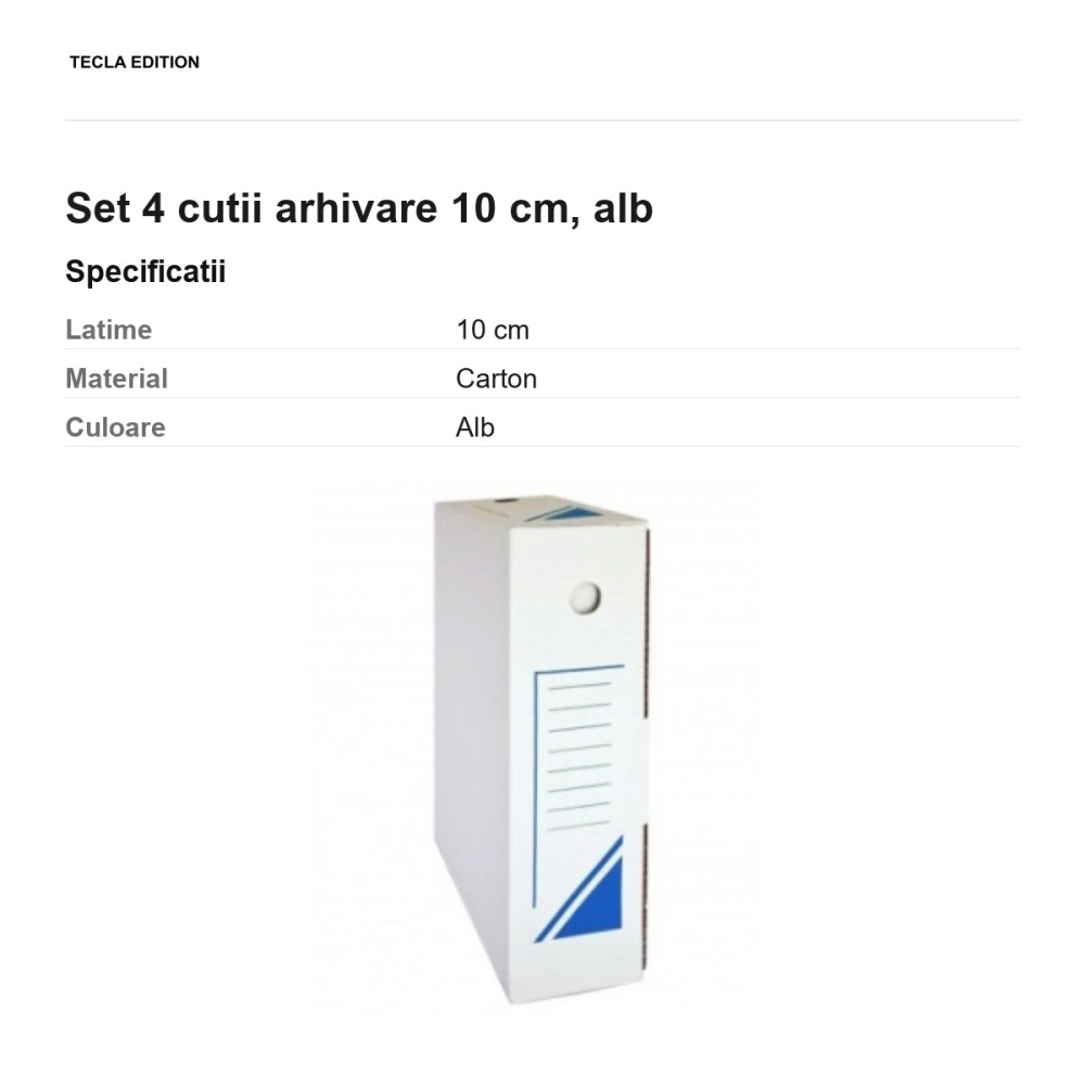 Set 4 cutii arhivare 10 cm, alb [3]