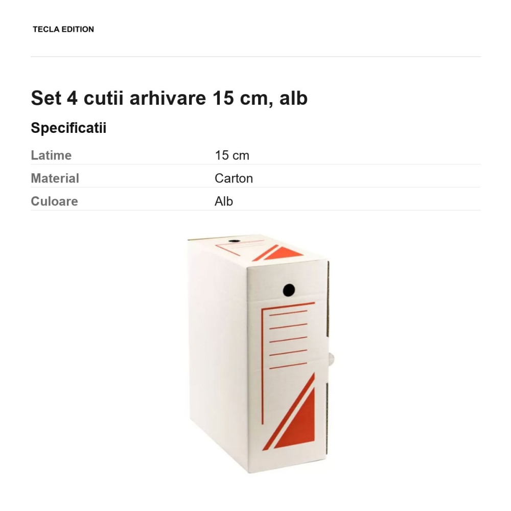 Set 4 cutii arhivare 15 cm, alb [3]