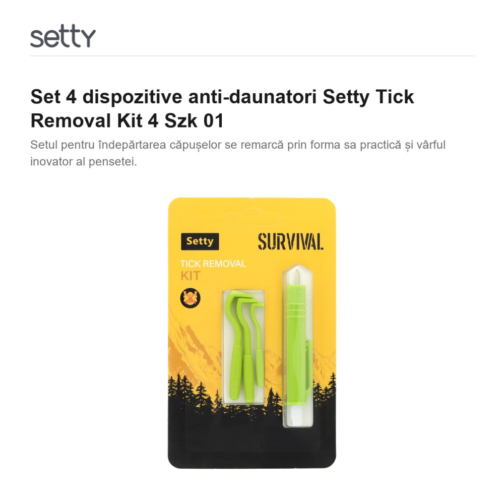 Set 4 dispozitive anti-daunatori Setty Tick Removal Kit 4 Szk 01 [2]