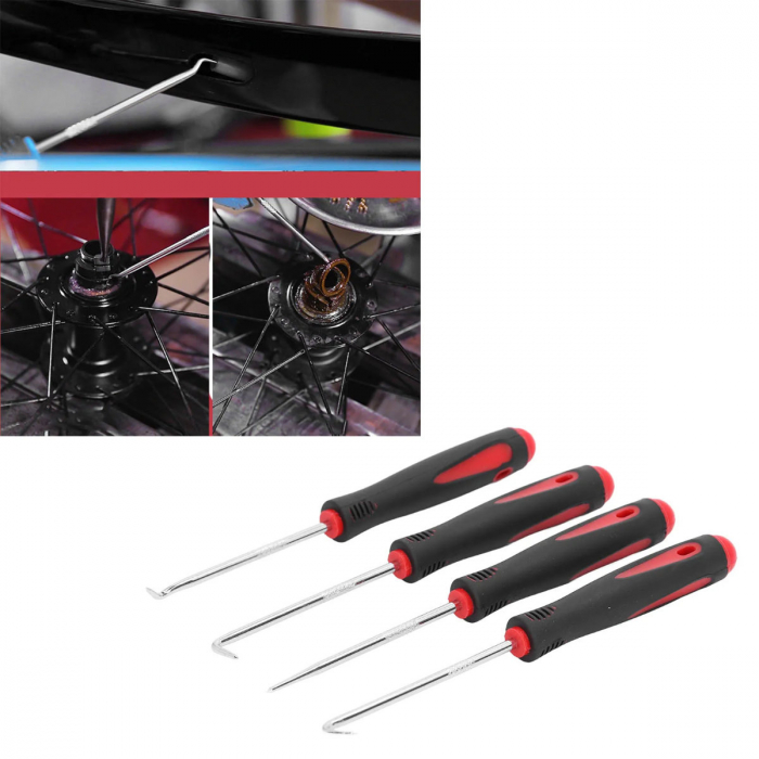 Set 4 instrumente carlige si sule, 13562, maner rosu cu negru [3]