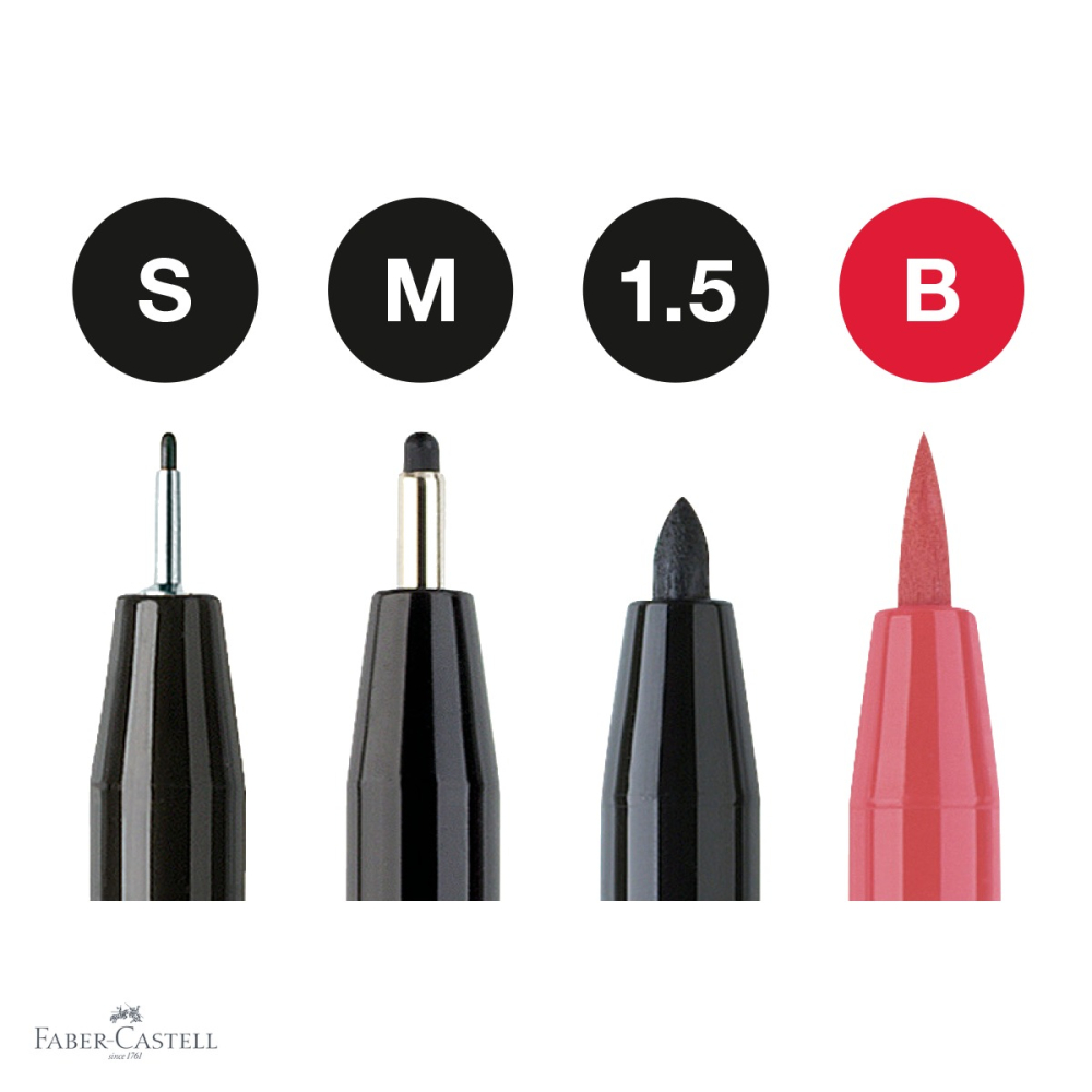 Set 4 markere caligrafice Faber-Castell Pitt Artist Pen, varfuri multiple, pentru desen artistic si caligrafie [4]