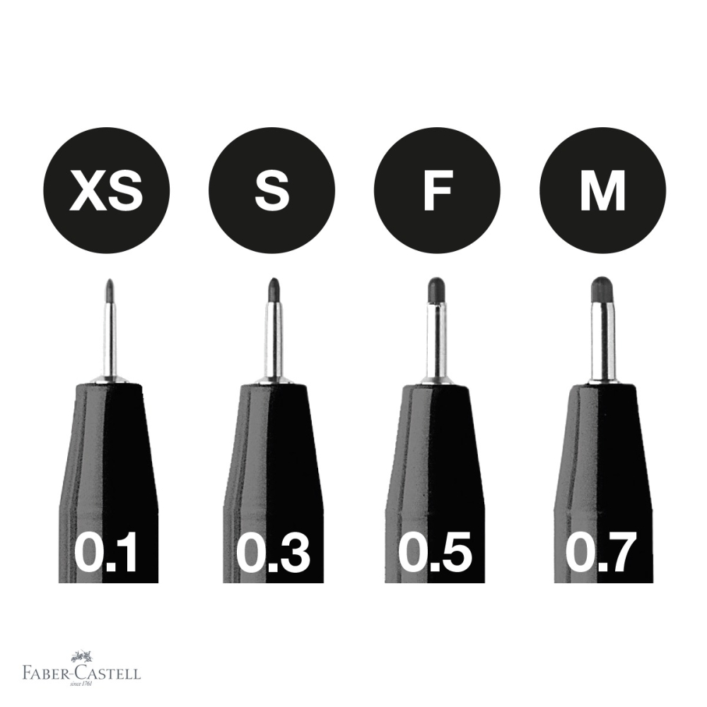 Set 4 markere Faber-Castell Pitt Artist Pen, cerneala rezistenta la apa, pentru schite si desen artistic [4]