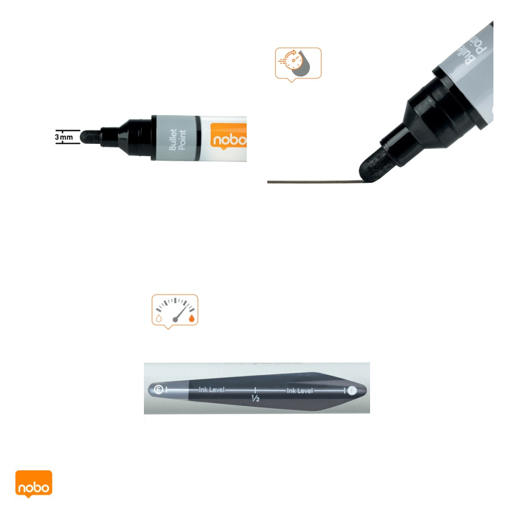 Set 4 markere Nobo, cu cerneala lichida, pentru whiteboard si flipchart, varf 3 mm, 4 culori [4]
