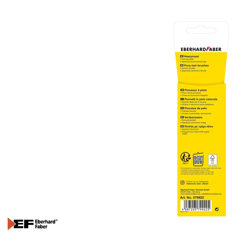 Set 4 pensule Eberhard Faber, varf rotund, marimi 4/6/8/12, pentru activitati creative scolare si casnice [5]