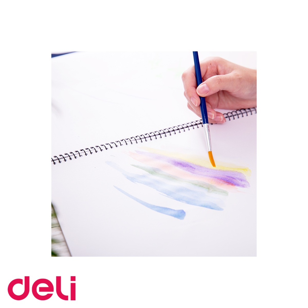 Set 4 pensule pictura Deli, varf rotund, marimi 3-5-7-9, peri nailon, pentru detalii si mixare culori [5]