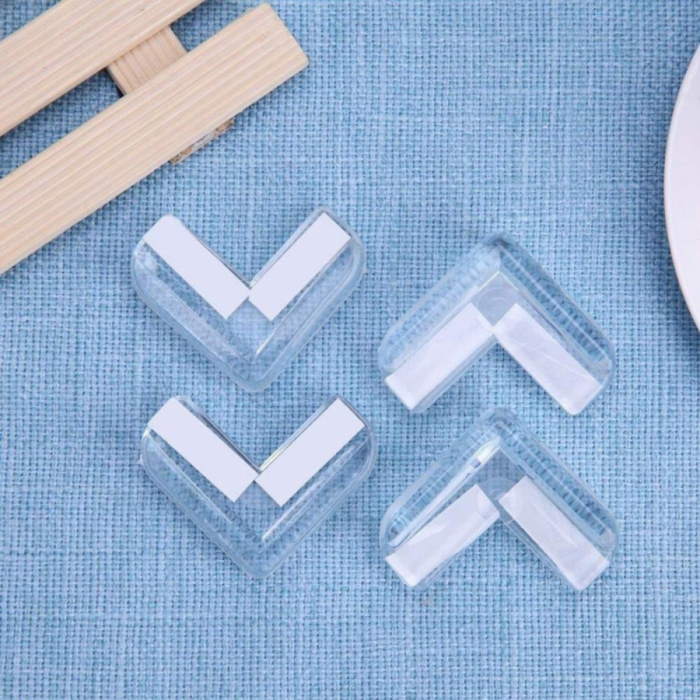 Set 4 protectii pentru colturi, din silicon, 40 x 40 x 16 mm, 41900, transparente [2]