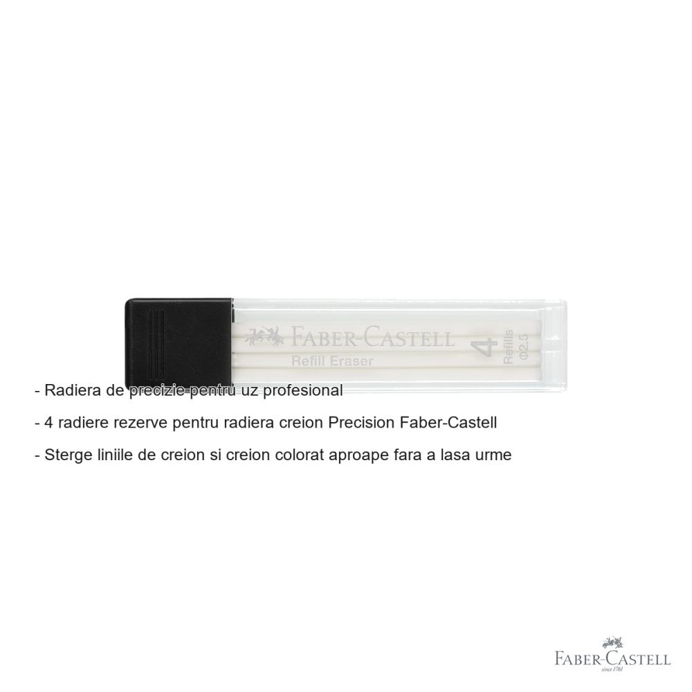 Set 4 radiere rezerva Faber-Castell Precision, pentru radiera creion, uz profesional [2]