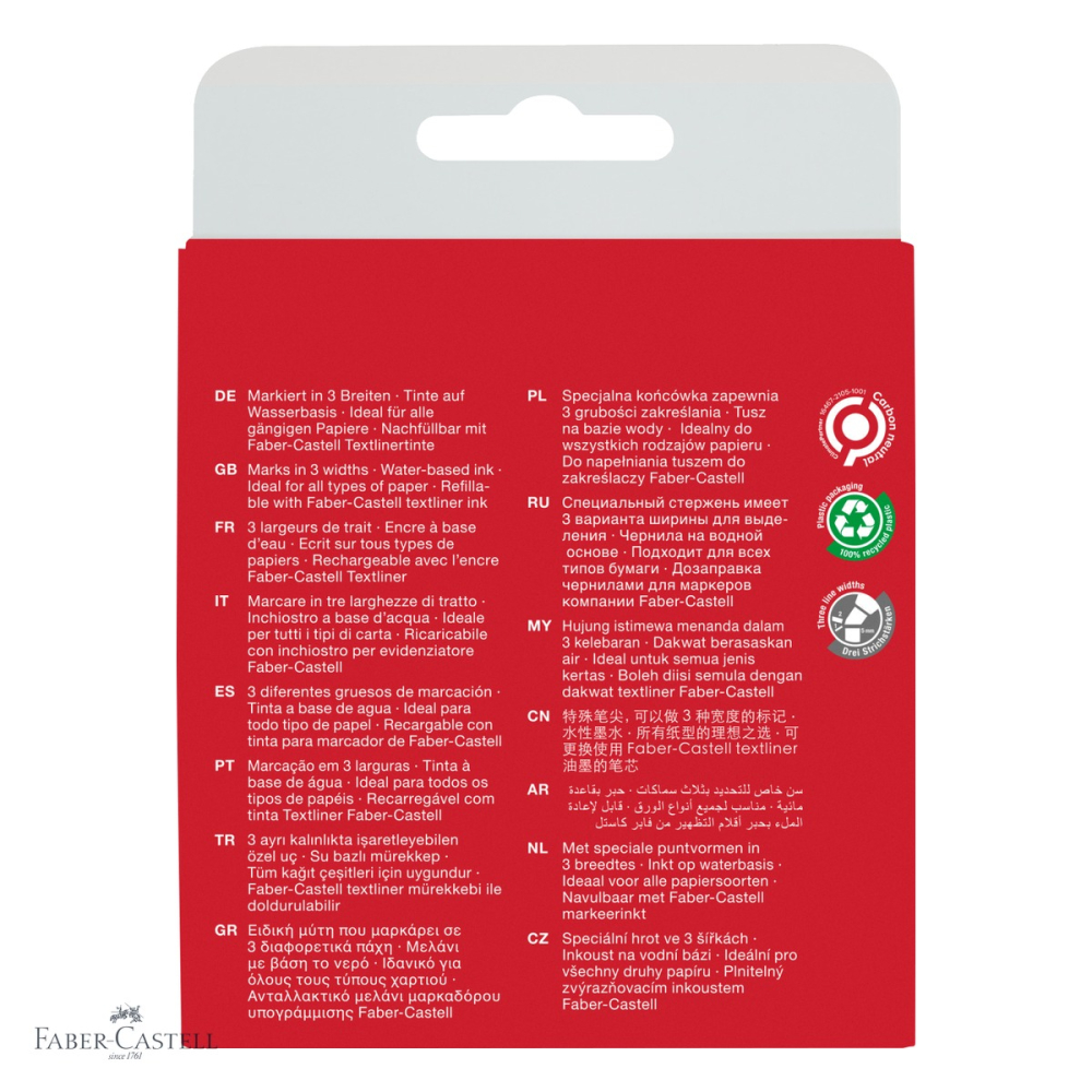 Set 4 textmarkere Faber-Castell, culori superfluorescente, cerneala pe baza de apa, pentru birou si studiu [4]