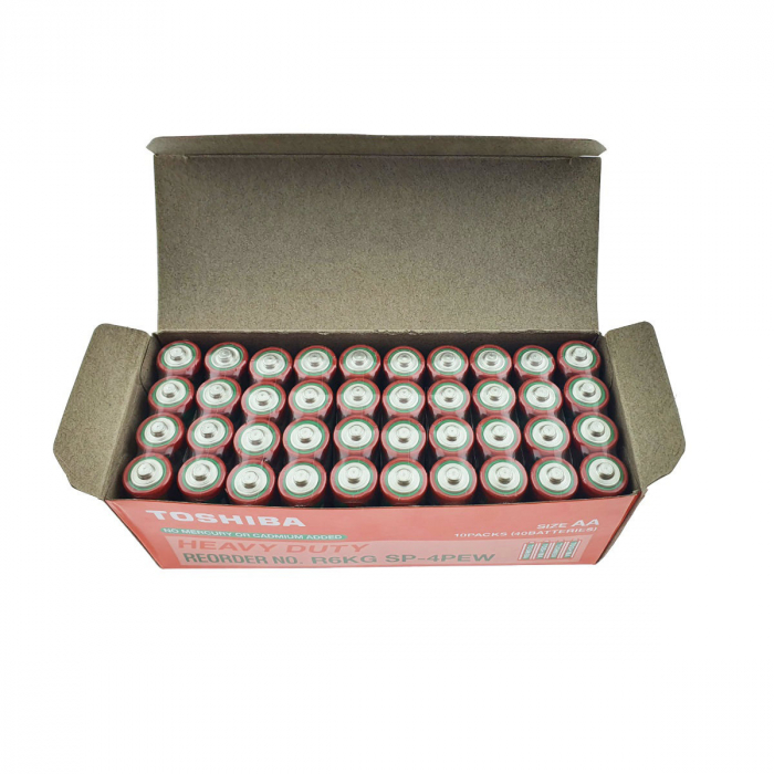 Set 40 baterii AA, Toshiba Heavy Duty, R6, 1.5V, ambalate in folie [3]