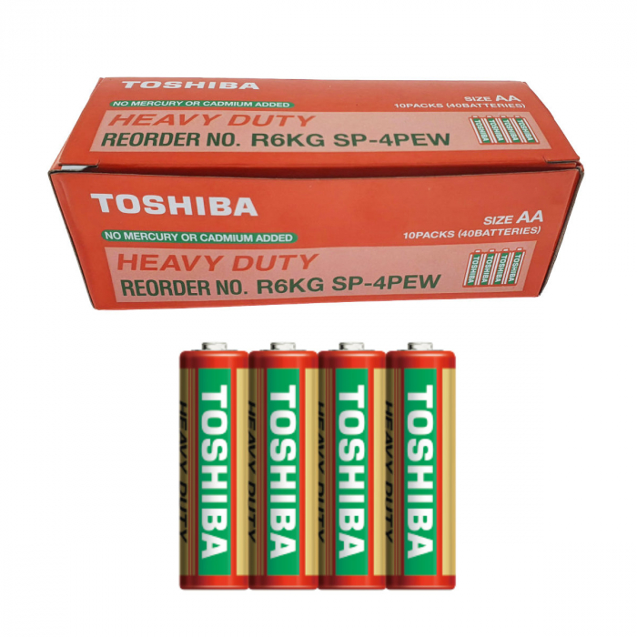 Set 40 baterii AA, Toshiba Heavy Duty, R6, 1.5V, ambalate in folie [1]
