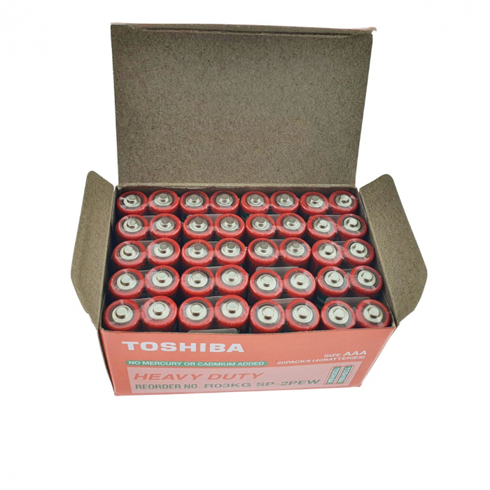 Set 40 baterii AAA, Toshiba Heavy Duty, R3, 1.5V, ambalate in folie [3]